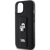 Husa de protectie Karl Lagerfeld Saffiano Gripstand (KLHCP15SGSAKCPK) compatibil cu iPhone 15, Karl&Choupette