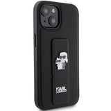 Husa de protectie Karl Lagerfeld Saffiano Gripstand (KLHCP15SGSAKCPK) compatibil cu iPhone 15, Karl&Choupette