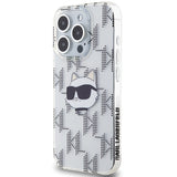 Husa de protectie Karl Lagerfeld IML Luxury (KLHCP15XHKLPCHT) compatibil cu iPhone 15 Pro Max, Transparent Choupette Head&Monogram