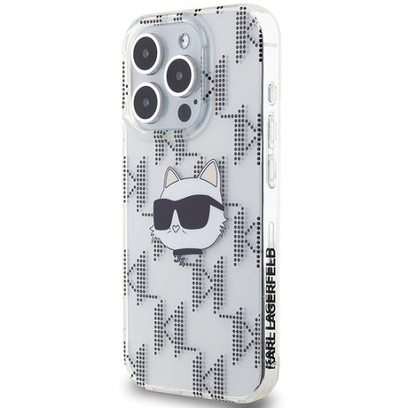 Husa de protectie Karl Lagerfeld IML Luxury (KLHCP15XHKLPCHT) compatibil cu iPhone 15 Pro Max, Transparent Choupette Head&Monogram