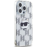Husa de protectie Karl Lagerfeld IML Luxury (KLHCP15XHKLPCHT) compatibil cu iPhone 15 Pro Max, Transparent Choupette Head&Monogram