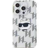 Husa de protectie Karl Lagerfeld IML Luxury (KLHCP15XHKLPCHT) compatibil cu iPhone 15 Pro Max, Transparent Choupette Head&Monogram