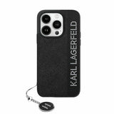 Husa de protectie Karl Lagerfeld Saffiano Rhinestones&Charm (KLHCP15XPSAKDGCK) compatibil cu iPhone 15 Pro Max, Negru