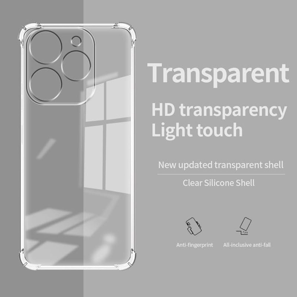 Husa de protectie Techsuit Shockproof Clear Silicone compatibil cu Tecno Spark 20 Pro, Transparent
