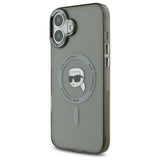 Husa de protectie Karl Lagerfeld IML MagSafe (KLHMP16SHLSKIK) compatibil cu iPhone 16, Metal Karl`s Head