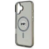Husa de protectie Karl Lagerfeld IML MagSafe (KLHMP16SHLSKIK) compatibil cu iPhone 16, Metal Karl`s Head