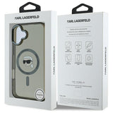 Husa de protectie Karl Lagerfeld IML MagSafe (KLHMP16SHLSKIK) compatibil cu iPhone 16, Metal Karl`s Head