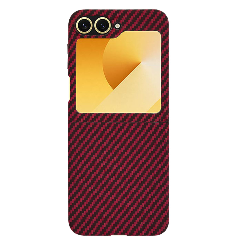 Husa de protectie Techsuit Carbonite FiberShell compatibil cu Samsung Galaxy Z Flip6 / Flip7 FE, Rosu