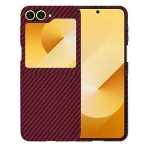 Husa de protectie Techsuit Carbonite FiberShell compatibil cu Samsung Galaxy Z Flip6 / Flip7 FE, Rosu