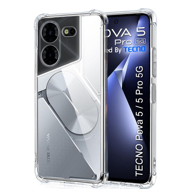Husa de protectie Techsuit Shockproof Clear Silicone compatibil cu Tecno Pova 5 Pro, Transparent