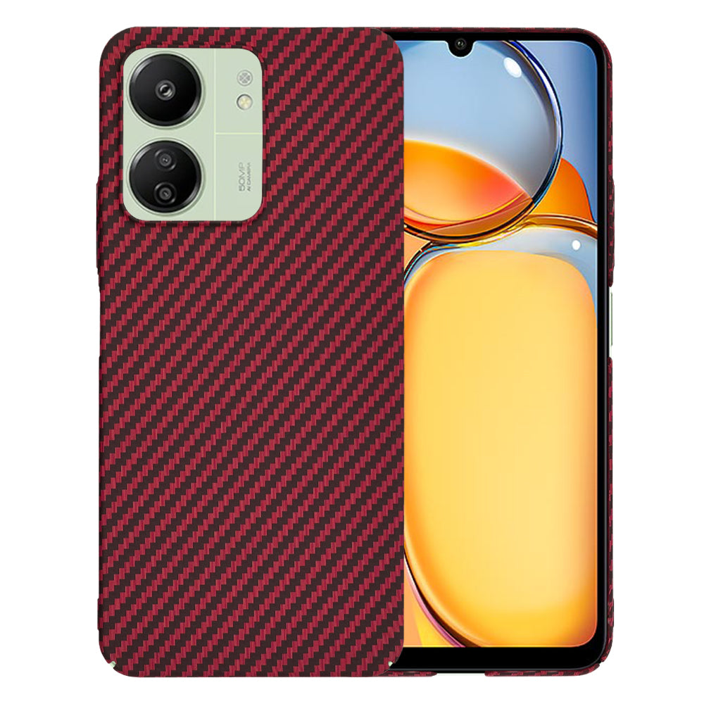 Husa de protectie Techsuit Carbonite FiberShell compatibil cu XXiaomi Redmi 13C 4G / Redmi 13C 5G / Poco C65, Rosu