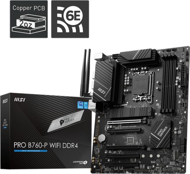 MSI PRO B760-P WIFI DDR4 Socket 1700 Alaplap