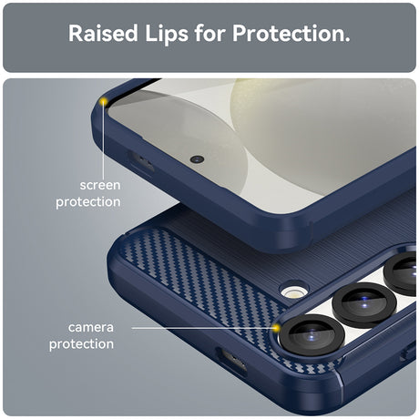 Husa de protectie Techsuit Carbon Silicone compatibil cu Samsung Galaxy S25, Albastru