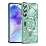Husa de protectie Techsuit Luxury Glitter MagSafe compatibil cu Samsung Galaxy A55 5G, Verde deschis