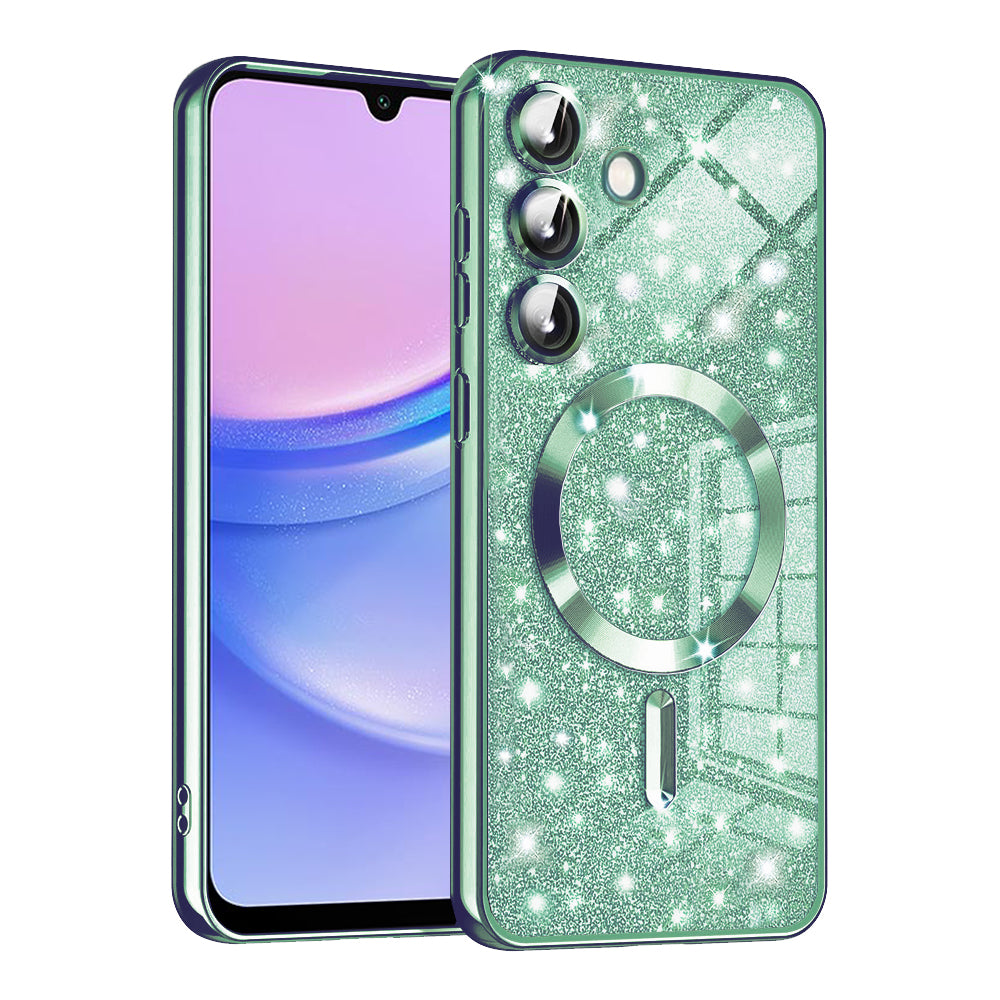 Husa de protectie Techsuit Luxury Glitter MagSafe compatibil cu Samsung Galaxy A15 4G / A15 5G, Verde Deschis