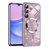 Husa de protectie Techsuit Luxury Glitter MagSafe compatibil cu Samsung Galaxy A15 4G / A15 5G, Mov Deschis