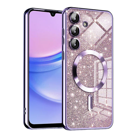 Husa de protectie Techsuit Luxury Glitter MagSafe compatibil cu Samsung Galaxy A15 4G / A15 5G, Mov Deschis