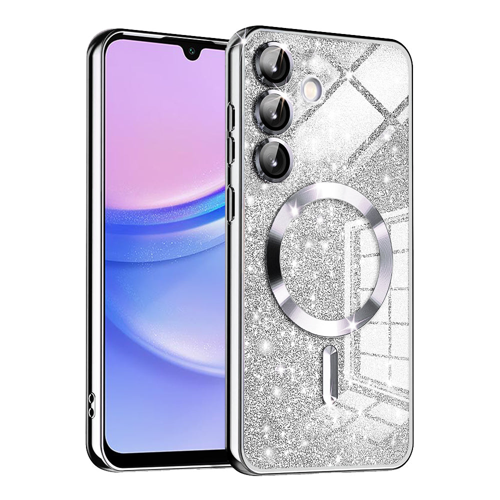 Husa de protectie Techsuit Luxury Glitter MagSafe compatibil cu Samsung Galaxy A15 4G / A15 5G, Argintiu