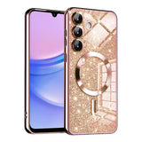 Husa de protectie Techsuit Luxury Glitter MagSafe compatibil cu Samsung Galaxy A15 4G / A15 5G, Roz Auriu