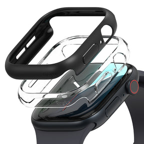 Accesoriu smartwatch Ringke Slim (set de 2) compatibil cu Apple Watch 10 46mm / Watch 11 46mm, Transparent / Matte Black