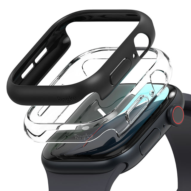 Accesoriu smartwatch Ringke Slim (set de 2) compatibil cu Apple Watch 10 46mm / Watch 11 46mm, Transparent / Matte Black