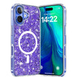 Husa de protectie Techsuit Sparkly Glitter MagSafe compatibil cu iPhone 16, Mov
