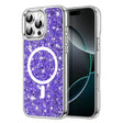 Husa de protectie Techsuit Sparkly Glitter MagSafe compatibil cu iPhone 16 Pro Max, Mov