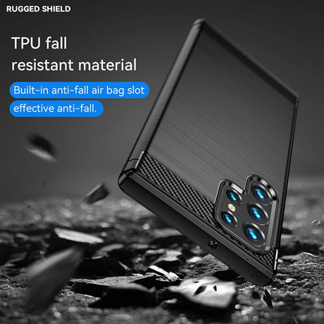 Husa de protectie Techsuit Carbon Silicone compatibil cu Oppo A40 4G / A60 5G, Negru