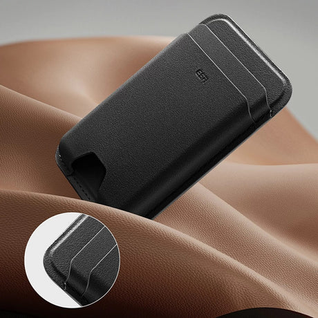 Suport ESR Premium Wallet Boost MagSafe (2K63803), Smart 4 Cards Storage, Made from Artificial Leather, Albastru Inchis