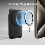 Suport ESR Premium Wallet Boost MagSafe (2K63803), Smart 4 Cards Storage, Made from Artificial Leather, Albastru Inchis