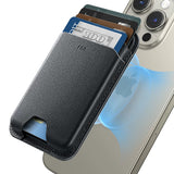Suport ESR Premium Wallet Boost MagSafe (2K63801), Smart 4 Cards Storage, Made from Artificial Leather, Negru Profund