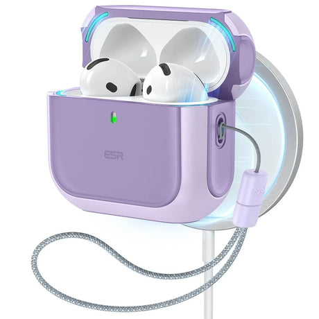 Căști ESR Orbit Hybrid HaloLock mov pentru Apple AirPods 4