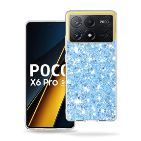 Husa de protectie Techsuit Sparkly Glitter compatibil cu Xiaomi Poco X6 Pro, Albastru