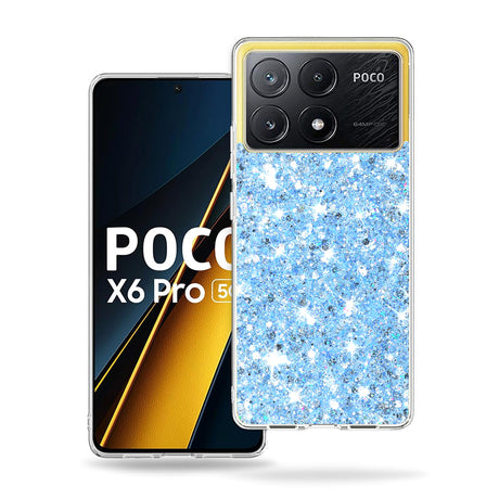 Husa de protectie Techsuit Sparkly Glitter compatibil cu Xiaomi Poco X6 Pro, Albastru