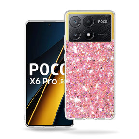 Husa de protectie Techsuit Sparkly Glitter compatibil cu Xiaomi Poco X6 Pro, Roz