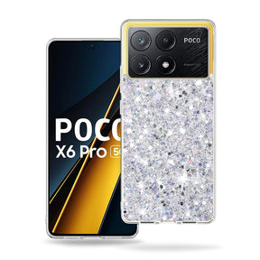Husa de protectie Techsuit Sparkly Glitter compatibil cu Xiaomi Poco X6 Pro, Alb