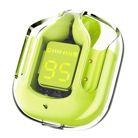 Casti Acefast (T6), USB-C, IPX4, Bluetooth 5.3, ENC, Fast Charging, LED Digital Display, 500mAh, Youth Green