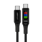 Cablu Acefast (C7-03), Type-C to Type-C, 100W Fast Charging, 5A, LED Display, 1.2m, Negru