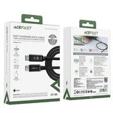 Cablu Acefast (C7-03), Type-C to Type-C, 100W Fast Charging, 5A, LED Display, 1.2m, Negru
