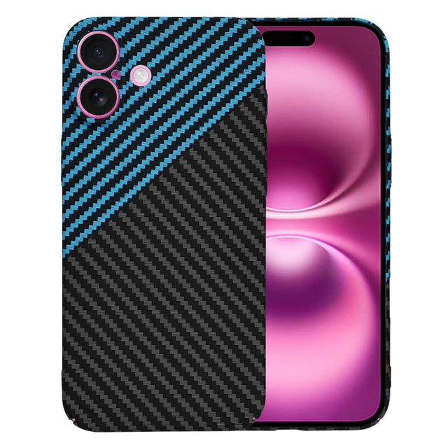 Husa de protectie Techsuit Carbonite FiberShell compatibil cu iPhone 16 Plus, Albastru Pulse