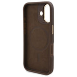 Husa de protectie Guess Hardcase 4G Logo Plate MagSafe (GUHMP16SU4GPRW) compatibil cu iPhone 16, Maro