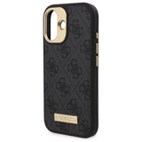 Husa de protectie Guess Hardcase 4G Logo Plate MagSafe (GUHMP16SU4GPRK) compatibil cu iPhone 16, Negru