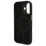 Husa de protectie Guess Hardcase 4G Logo Plate MagSafe (GUHMP16SU4GPRK) compatibil cu iPhone 16, Negru