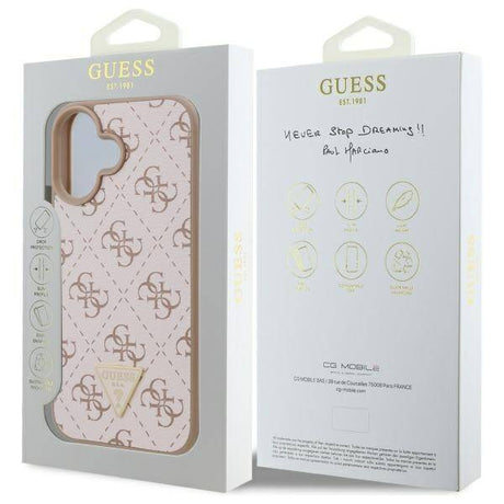 Husa de protectie Guess Hardcase 4G Triangle Metal Logo (GUHCP16SPG4GPH) compatibil cu iPhone 16, Alb