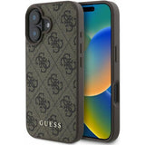 Husa de protectie Guess Hardcase 4G compatibil cu iPhone 16, Maro