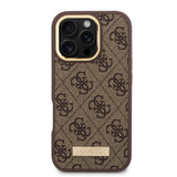 Husa de protectie Guess Hardcase 4G Logo Plate MagSafe (GUHMP16LU4GPRB) compatibil cu iPhone 16 Pro, Albastru