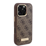 Husa de protectie Guess Hardcase 4G Logo Plate MagSafe (GUHMP16LU4GPRB) compatibil cu iPhone 16 Pro, Albastru