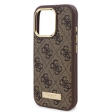 Husa de protectie Guess Hardcase 4G Logo Plate MagSafe (GUHMP16LU4GPRB) compatibil cu iPhone 16 Pro, Albastru