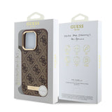 Husa de protectie Guess Hardcase 4G Logo Plate MagSafe (GUHMP16LU4GPRB) compatibil cu iPhone 16 Pro, Albastru