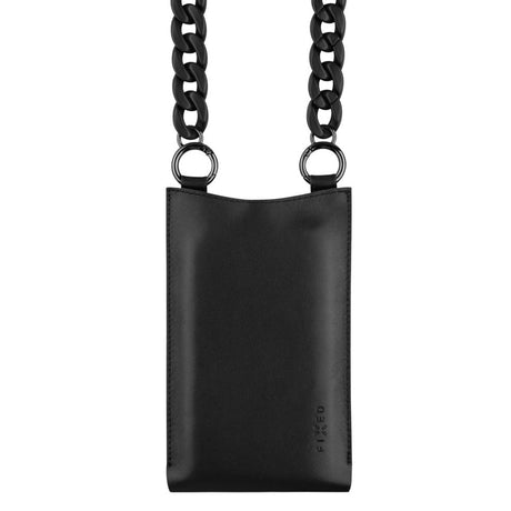 Husa de protectie Fixed Universal Shoulder Bag Venezia Leather (FIXVEN-BK) compatibil cu for Mobile Phones 7", Negru